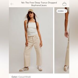 Free People Casual Khaki Boyfriend Jeans